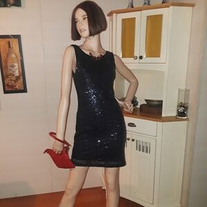 Size Small 👗Navy Blue Sequin Mini Dress